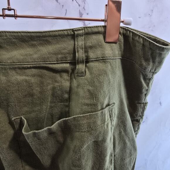 Cabi Pants Womens 14 Green Linen Wide Leg High Rise Charlie Trouser 5314R - Picture 9 of 10
